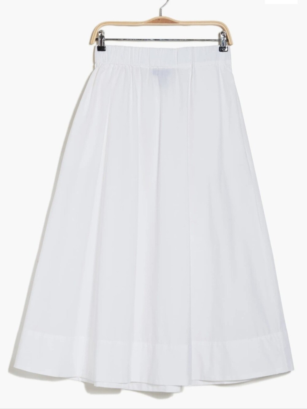 Ellen Tracy 100% Cotton White A-Line Women's Skirt Elastic Waist Size Medium NWT